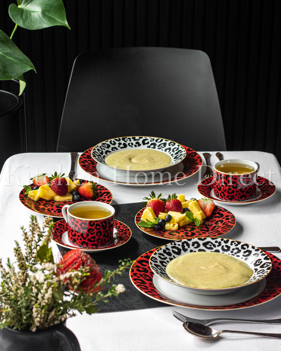 Black and discount red dish set