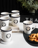 Load image into Gallery viewer, Elegant Gift of Timeless Luxury: La Medusa Classic Black and Silver Mug Set of 6- 340ml with Gift Box