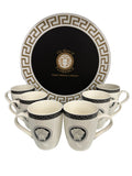 Load image into Gallery viewer, Elegant Gift of Timeless Luxury: La Medusa Classic Black and Silver Mug Set of 6- 340ml with Gift Box