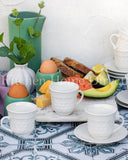 Load image into Gallery viewer, Vintage Grecian White Embossed Xenia Demitasse 90ml Espresso Cups