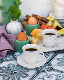 Load image into Gallery viewer, Vintage Grecian White Embossed Xenia Demitasse 90ml Espresso Cups