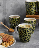 Load image into Gallery viewer, 15% Off Sale- Leopard Edition Set of 6 Mugs Olive Green and Black