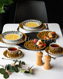 Load image into Gallery viewer, Leopard Edition 20-Piece Dinner Set in Honey Gold and Black