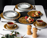 Load image into Gallery viewer, 15% Off Sale - Leopard Edition 20-Piece Dinner Set in Honey Gold and Black