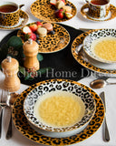 Load image into Gallery viewer, Leopard Edition 20-Piece Dinner Set in Honey Gold and Black