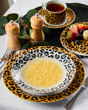 Load image into Gallery viewer, Leopard Edition 20-Piece Dinner Set in Honey Gold and Black