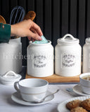 Load image into Gallery viewer, Country Cottage Home Canister Set of Three Sugar, Tea and Coffee