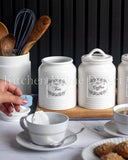 Load image into Gallery viewer, Country Cottage Home Canister Set of Three Sugar, Tea and Coffee