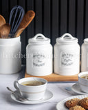 Load image into Gallery viewer, Country Cottage Home Canister Set of Three Sugar, Tea and Coffee