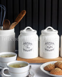 Load image into Gallery viewer, Country Cottage Home Canister Set of Three Sugar, Tea and Coffee