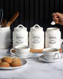 Load image into Gallery viewer, Country Cottage Home Canister Set of Three Sugar, Tea and Coffee