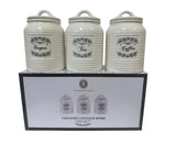 Load image into Gallery viewer, Country Cottage Home Canister Set of Three Sugar, Tea and Coffee