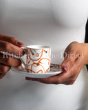 Load image into Gallery viewer, Valentina Designer Inspired 12-Piece Espresso Cup &amp; Saucer with Gift Box