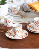 Load image into Gallery viewer, Valentina Designer Inspired 12-Piece Espresso Cup &amp; Saucer with Gift Box