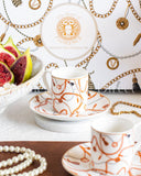 Load image into Gallery viewer, Valentina Designer Inspired 12-Piece Espresso Cup &amp; Saucer with Gift Box