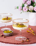 Load image into Gallery viewer, Art Deco Rainbow Embossed Clear Dessert Bowls Set Of 4 with Gold Rim