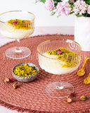 Load image into Gallery viewer, Art Deco Rainbow Embossed Clear Dessert Bowls Set Of 4 with Gold Rim