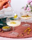 Load image into Gallery viewer, Art Deco Rainbow Embossed Clear Dessert Bowls Set Of 4 with Gold Rim