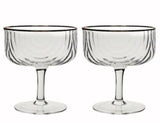 Load image into Gallery viewer, Art Deco Rainbow Embossed Clear Dessert Bowls Set Of 4 with Gold Rim