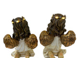 Load image into Gallery viewer, Religious Keepsake Decoration Kneeling Angel Praying with Light Up Halo- (AJ074 Praying)