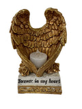 Load image into Gallery viewer, Guardian Light: Protective &quot;Forever In My Heart&quot; Gold Angel Wings with Tealight Religious Keepsake