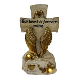 Load image into Gallery viewer, Eternal Love: “Your Heart is Forever Mine” Cross with Light-Up Roses, Hearts &amp; Angel Wings Religious Keepsake.