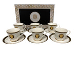 Load image into Gallery viewer, Elevate Coffee Drinking &amp; Sip in Style: Medusa Classic Vintage Style Black and Gold 12pcs Espresso Set- 100ml