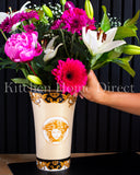 Load image into Gallery viewer, Elevate Your Decor: Medusa Luxe Black and Gold Decorative Vase