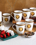 Load image into Gallery viewer, Stunning &amp; Iconic La Medusa Black &amp; Gold Set of 6 Mugs 340ml In New Impressive Gift Box