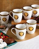 Load image into Gallery viewer, Stunning &amp; Iconic La Medusa Black &amp; Gold Set of 6 Mugs 340ml In New Impressive Gift Box