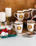 Load image into Gallery viewer, Stunning &amp; Iconic La Medusa Black &amp; Gold Set of 6 Mugs 340ml In New Impressive Gift Box