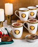 Load image into Gallery viewer, Stunning &amp; Iconic La Medusa Black &amp; Gold Set of 6 Mugs 340ml In New Impressive Gift Box