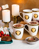 Load image into Gallery viewer, Stunning &amp; Iconic La Medusa Black &amp; Gold Set of 6 Mugs 340ml In New Impressive Gift Box