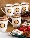 Load image into Gallery viewer, Stunning &amp; Iconic La Medusa Black &amp; Gold Set of 6 Mugs 340ml In New Impressive Gift Box