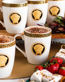 Load image into Gallery viewer, Stunning &amp; Iconic La Medusa Black &amp; Gold Set of 6 Mugs 340ml In New Impressive Gift Box