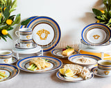 Load image into Gallery viewer, Capri Blue Medusa Mediterranean 20-Piece Dinner Set with Gift Box