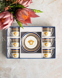 Load image into Gallery viewer, Capri Blue Medusa Mediterranean 12-Piece Espresso Cup and Saucer Set