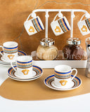 Load image into Gallery viewer, Capri Blue Medusa Mediterranean 12-Piece Espresso Cup and Saucer Set