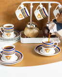 Load image into Gallery viewer, Capri Blue Medusa Mediterranean 12-Piece Espresso Cup and Saucer Set