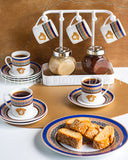 Load image into Gallery viewer, Capri Blue Medusa Mediterranean 12-Piece Espresso Cup and Saucer Set