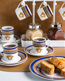 Load image into Gallery viewer, Capri Blue Medusa Mediterranean 12-Piece Espresso Cup and Saucer Set