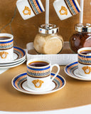 Load image into Gallery viewer, Capri Blue Medusa Mediterranean 12-Piece Espresso Cup and Saucer Set