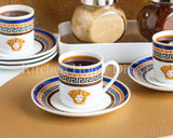 Load image into Gallery viewer, Capri Blue Medusa Mediterranean 12-Piece Espresso Cup and Saucer Set