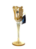 Load image into Gallery viewer, Venezia Handmade Italian Murano Glass Candle Holder In Honey Color - Illuminate Your Space With Elegance.