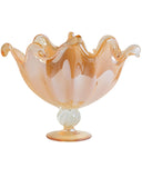 Load image into Gallery viewer, Exquisite Honey-Colored Venezia Handmade Glass Italian Murano Large Fruit Bowl.