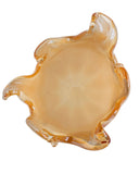 Load image into Gallery viewer, Exquisite Honey-Colored Venezia Handmade Glass Italian Murano Large Fruit Bowl.