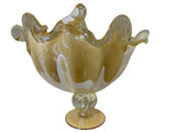 Load image into Gallery viewer, Exquisite Honey-Colored Venezia Handmade Glass Italian Murano Large Fruit Bowl.