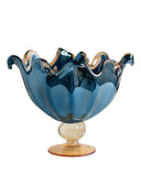 Load image into Gallery viewer, Modern Sophistication With A Touch of Tradition: Venezia Handmade Italian Murano Glassware - Medium Fruit Bowl in Avio Steel Blue