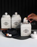 Load image into Gallery viewer, Florentina Embossed Set of Three Canister Set for Sugar, Tea and Coffee