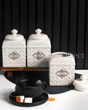 Load image into Gallery viewer, Florentina Embossed Set of Three Canister Set for Sugar, Tea and Coffee